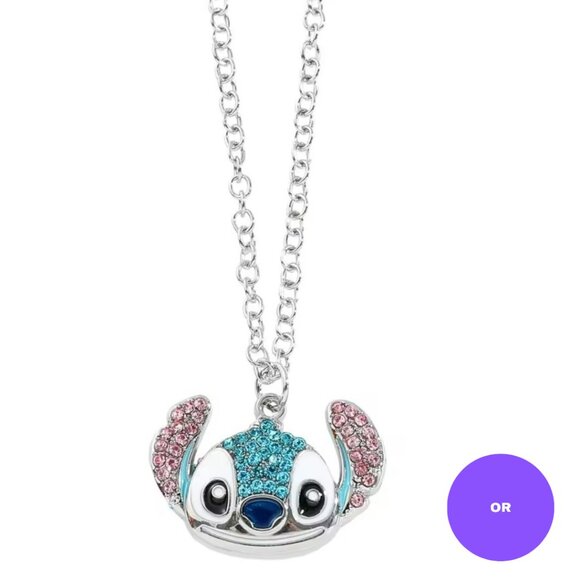 Stitch Rhinestone Bracelet and Necklace Set - Picture 3 of 9